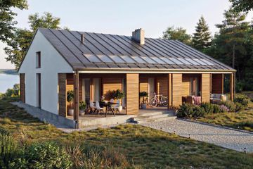  Projekt domu Merkury - drewniany (GDE1057) - projekt domu parterowego - Zdjęcie 1