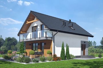  Projekt domu Miłowo aa 70 pc (KRP2775) - projekt domu parterowego z poddaszem - Zdjęcie 2