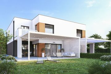  Projekt domu Aria - bliźniak PLP (WRD3240) - projekt domu parterowego z poddaszem - Zdjęcie 1