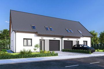  Projekt domu Sara 2 - bliźniak LLL (WRD3243) - projekt domu parterowego z poddaszem - Zdjęcie 1