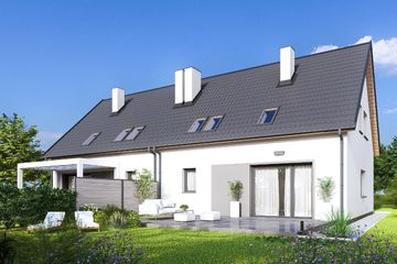  Projekt domu Sara 2 - bliźniak LLL (WRD3243) - projekt domu parterowego z poddaszem - Zdjęcie 2