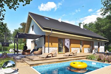  Projekt domu Majka z garażem 1-st. [A] (WRF2446) - projekt domu parterowego - Zdjęcie 3