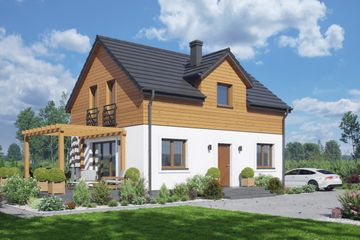  Projekt domu Cedry bb 70 (KRP2795) - projekt domu parterowego z poddaszem - Zdjęcie 1