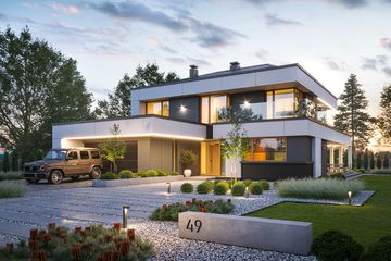  Projekt domu Willa Floryda 8 (WAH2142) - projekt domu z pełnym piętrem - Zdjęcie 2