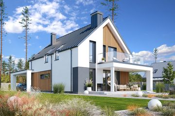  Projekt domu Miejski 4 (WAH2145) - projekt domu parterowego z poddaszem - Zdjęcie 4