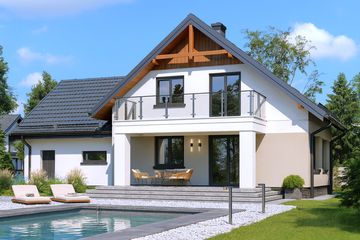  Projekt domu APS 195+2G (LUA1640) - projekt domu parterowego z poddaszem - Zdjęcie 2