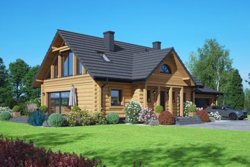  Projekt domu Chmielów 55 g dw (KRP2801) - projekt domu parterowego z poddaszem - Zdjęcie 1