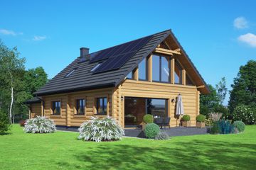  Projekt domu Chmielów 55 g dw (KRP2801) - projekt domu parterowego z poddaszem - Zdjęcie 2