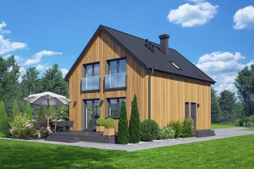  Projekt domu Grochowo bb 70 (KRP2802) - projekt domu parterowego z poddaszem - Zdjęcie 2