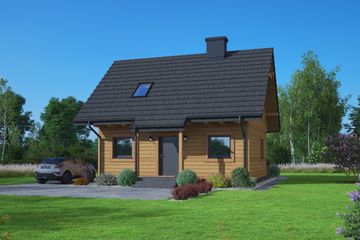  Projekt domu Gródek 43 dws (KRP2785) - projekt domu parterowego z poddaszem - Zdjęcie 1