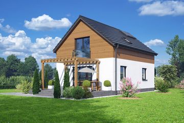  Projekt domu Hebdów bb 70 (KRP2784) - projekt domu parterowego z poddaszem - Zdjęcie 2