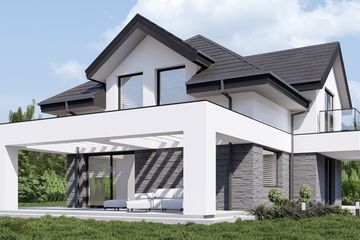  Projekt domu uA383 (WCB1523) - projekt domu parterowego z poddaszem - Zdjęcie 2