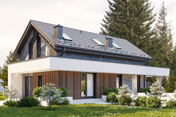  Projekt domu PióroArchitekci – 31 (KZN1020) - projekt domu parterowego z poddaszem - Zdjęcie 1