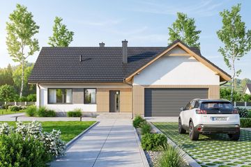 Projekt domu Mokka 18 plus - parterowy dom o powierzchni 120,20 m², dach dwuspadowy - ujęcie 2