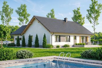 Projekt domu Mokka 18 plus - parterowy dom o powierzchni 120,20 m², dach dwuspadowy - ujęcie 3