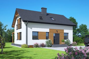  Projekt domu Bobrów a3 (KRP2803) - projekt domu parterowego z poddaszem - Zdjęcie 1
