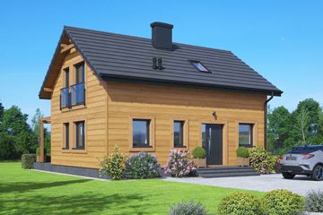 Projekt domu Bobrów aa 70 dws (KRP2783) - projekt domu parterowego z poddaszem - Zdjęcie 1