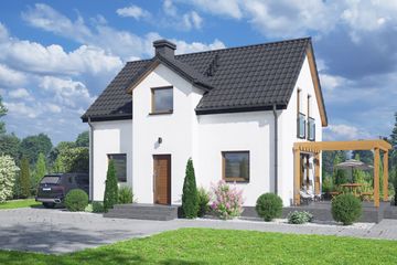  Projekt domu Modrowo bb 70 (KRP2800) - projekt domu parterowego z poddaszem - Zdjęcie 1