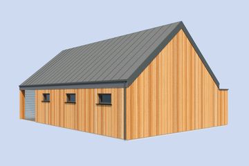 Projekt budynku gospodarczego G360 budynek gospodarczy - parterowy dom o powierzchni 73,79 m², dach dwuspadowy - ujęcie 3