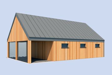 Projekt budynku gospodarczego G360 budynek gospodarczy - parterowy dom o powierzchni 73,79 m², dach dwuspadowy - ujęcie 4