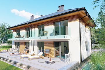  Projekt domu Bliźniak 5 (BBH1063) - projekt domu z pełnym piętrem - Zdjęcie 4