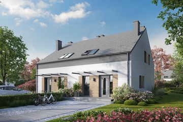  Projekt domu Eco 14 - dwulokalowy (WOZ1070) - projekt domu parterowego z poddaszem - Zdjęcie 1