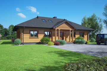  Projekt domu Dąbie 3 dw (KRP2809) - projekt domu parterowego z poddaszem - Zdjęcie 1