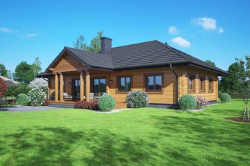  Projekt domu Dąbie 3 dw (KRP2809) - projekt domu parterowego z poddaszem - Zdjęcie 2