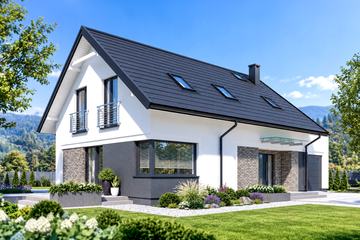 Projekt domu N41-G1 - parterowy z poddaszem dom o powierzchni 128,77 m², dach dwuspadowy - ujęcie 5