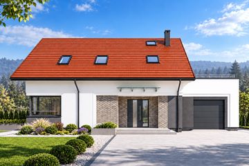 Projekt domu N41-G1 - parterowy z poddaszem dom o powierzchni 128,77 m², dach dwuspadowy - ujęcie 6