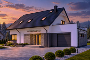Projekt domu N41-G1 - parterowy z poddaszem dom o powierzchni 128,77 m², dach dwuspadowy - ujęcie 12