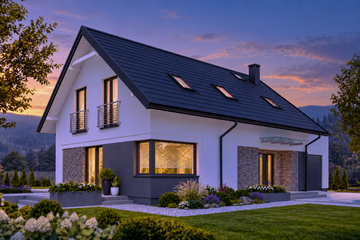 Projekt domu N41-G1 - parterowy z poddaszem dom o powierzchni 128,77 m², dach dwuspadowy - ujęcie 15