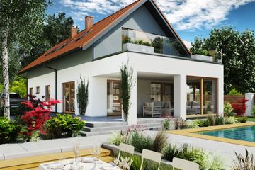  Projekt domu Ka166 T (PKT1321) - projekt domu parterowego z poddaszem - Zdjęcie 2