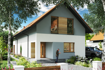  Projekt domu Ka166 T (PKT1321) - projekt domu parterowego z poddaszem - Zdjęcie 1