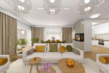 Projekt domu Ka166 T - parterowy z poddaszem dom o powierzchni 156,27 m², dach dwuspadowy - ujęcie 6