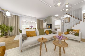 Projekt domu Ka166 T - parterowy z poddaszem dom o powierzchni 156,27 m², dach dwuspadowy - ujęcie 9