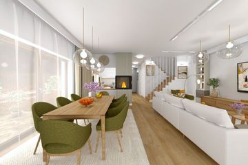 Projekt domu Ka166 T - parterowy z poddaszem dom o powierzchni 156,27 m², dach dwuspadowy - ujęcie 11