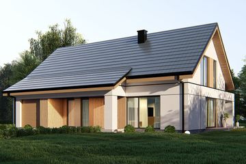  Projekt domu uA397 (WCB1524) - projekt domu parterowego z poddaszem - Zdjęcie 1