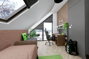 Projekt domu Ka273 SZ - parterowy z poddaszem dom o powierzchni 97,96 m², dach dwuspadowy - ujęcie 21
