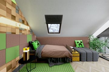 Projekt domu Ka273 SZ - parterowy z poddaszem dom o powierzchni 97,96 m², dach dwuspadowy - ujęcie 22