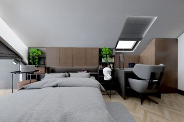 Projekt domu Ka273 SZ - parterowy z poddaszem dom o powierzchni 97,96 m², dach dwuspadowy - ujęcie 27