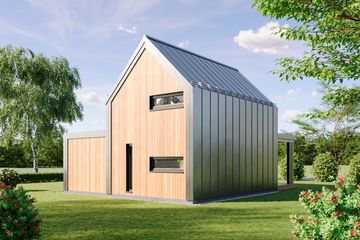  Projekt domu L-302 midi murowany (SLU1056) - projekt domu parterowego z poddaszem - Zdjęcie 2