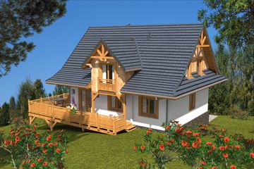  Projekt domu A-150 Dom jodłowa szkieletowy (BBD1278) - projekt domu parterowego z poddaszem - Zdjęcie 7