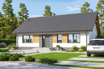 Projekt domu Limonka 2 - parterowy dom o powierzchni 89,73 m², dach dwuspadowy - ujęcie 2