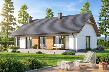 Projekt domu Limonka 2 - parterowy dom o powierzchni 89,73 m², dach dwuspadowy - ujęcie 4