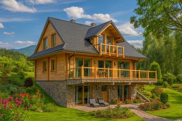  Projekt domu A-154 Dom piaskowa z bali (BBD1279) - projekt domu parterowego z poddaszem - Zdjęcie 2