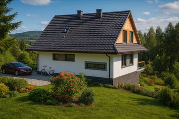  Projekt domu A-154 Dom piaskowa szkieletowy (BBD1280) - projekt domu parterowego z poddaszem - Zdjęcie 3