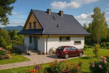  Projekt domu A-154 Dom piaskowa szkieletowy (BBD1280) - projekt domu parterowego z poddaszem - Zdjęcie 4