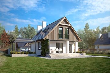  Projekt domu Poziomka 4 (BSA2384) - projekt domu parterowego z poddaszem - Zdjęcie 4