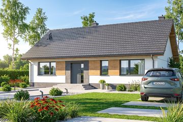 Projekt domu Limonka 2 plus - parterowy dom o powierzchni 98,37 m², dach dwuspadowy - ujęcie 2